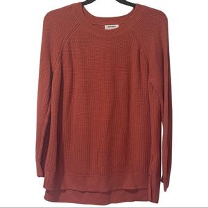 Old Navy peach sweater.